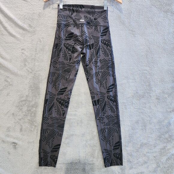 Aerie Womens Dark Gray High Waisted 7/8 Palm Leaves Leggings Size Small Tropical - Picture 4 of 14